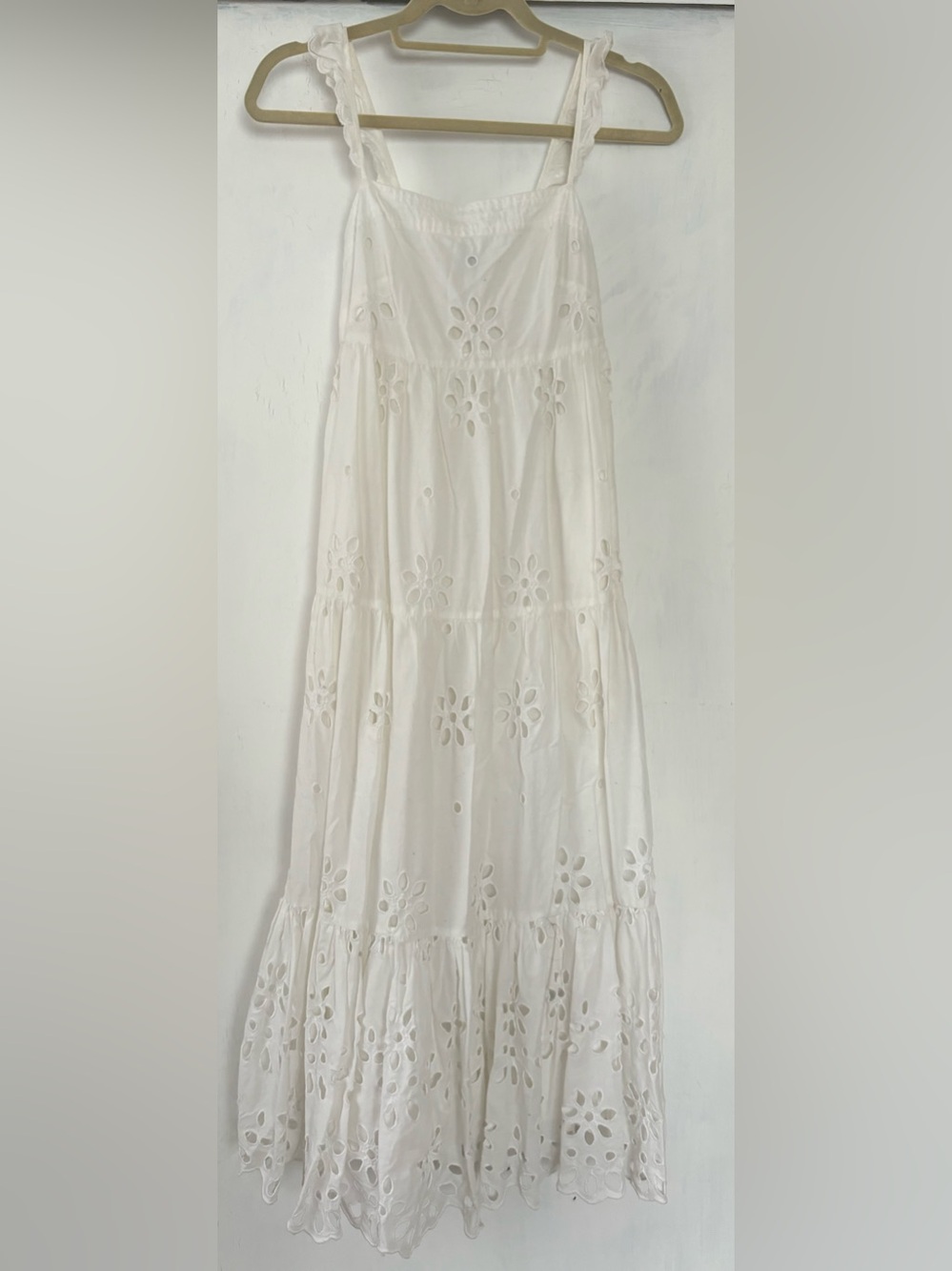 J.Crew White Eyelet Tiered Dress